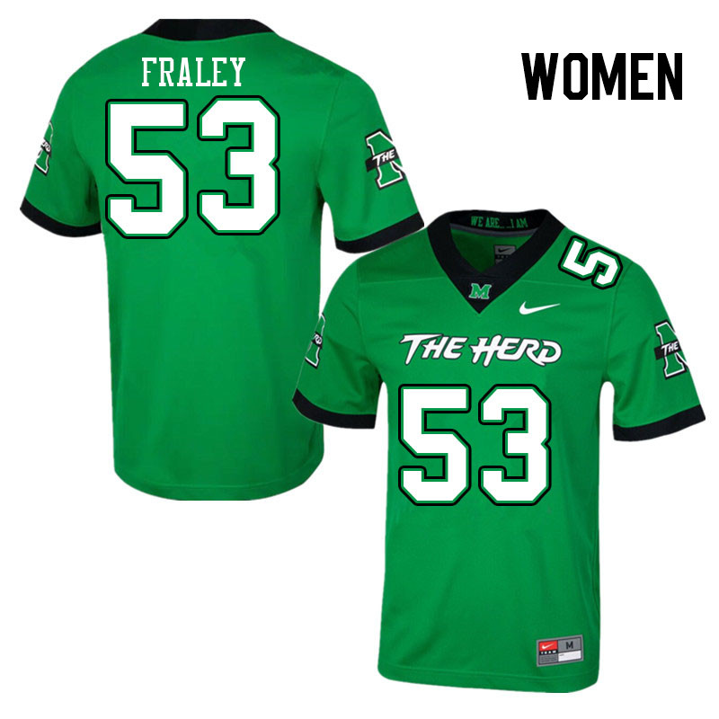 Women #53 Trent Fraley Marshall Thundering Herd College Football Jerseys Stitched-Green